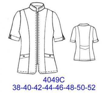 4049C DELANTAL CUELLO MAO CON CIERRE CORTE SOBRE BUSTO