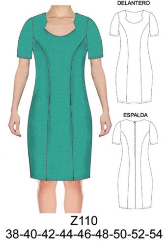 Z110 VESTIDO CORTE PRINCESA CON ESCOTE MODERNO