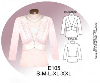 E105 POLERA MANGA 3/4 ESCOTE EN V
