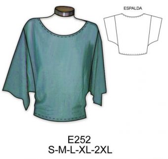 E252 POLERA CON MANGAS TIPO KIMONO