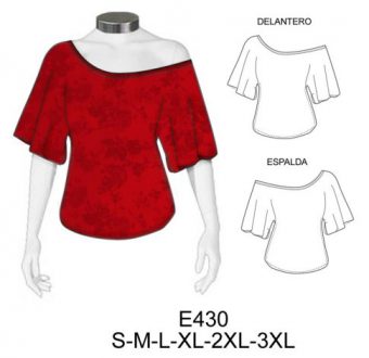 E430 POLERA KIMONO, ESCOTADA
