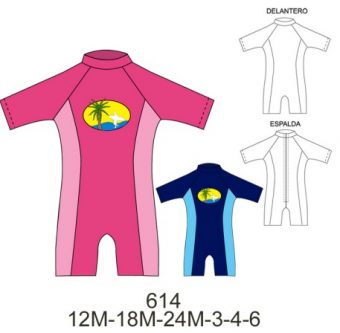 614  TRAJE DE BAÑO ENTERO UNISEX CIERREN EN ESPALDA MAXIMA PROTECCION SOLAR